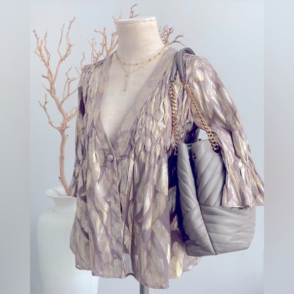 BY FRANCINE artisan top 100% silk with 38% metallic thread *Last Call** - Picture 1 of 5